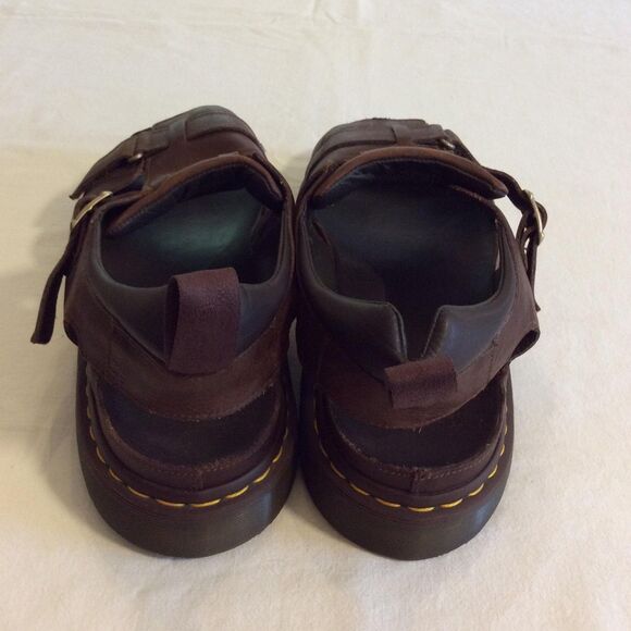 DR MARTENS HAYDEN MEN 13 BROWN LEATHER FISHERMAN SANDALS PLATFORMS CHUNKY Y2K - Picture 4 of 8